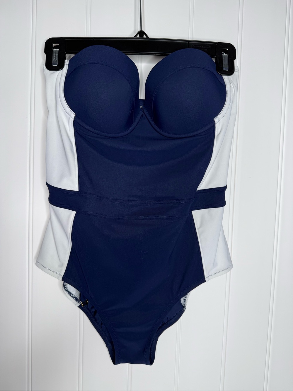 Tory Burch Lipsi Colorblock Underwire One-Piece Swimsuit - Navy/White - Medium - Picture 10 of 11